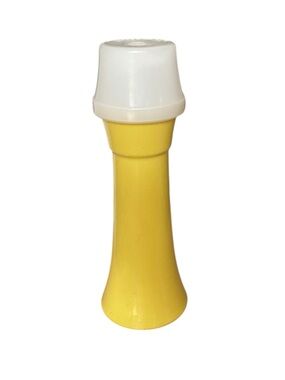 Tupperware Vintage Yellow Hourglass Condiment Pump Dispenser and Top Model 718